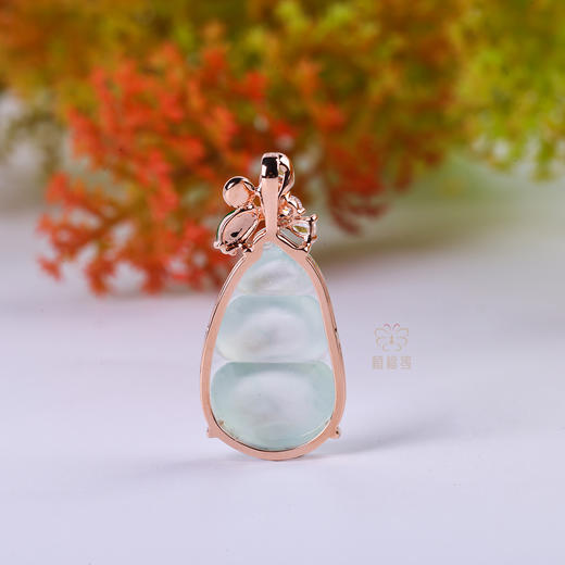 【三生有幸】飘绿翡翠三荚豆挂坠   GZ12506015 商品图2