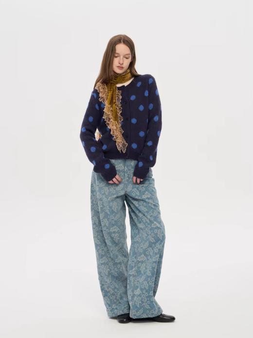 local tag/lt25awk18ab/两色波点提花毛衣开衫 商品图2