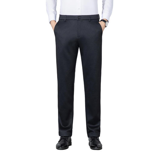 【莫代尔绵羊毛】罗蒙男士休闲裤加绒加厚保暖裤子磨毛内里舒适商务风通勤长裤 商品图7