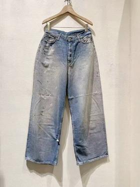 中性款做旧牛仔裤长裤001