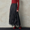 【林栖设计小店】蕾丝半身裙拼桑蚕丝花边肌理感2025秋冬新款不规则裙子女1954012 商品缩略图1