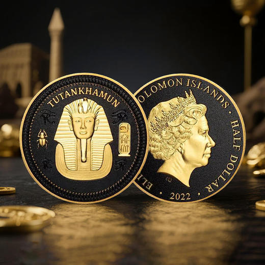 2022图坦卡门·黄金面具纪念币（重38克，直径45mm） 商品图0