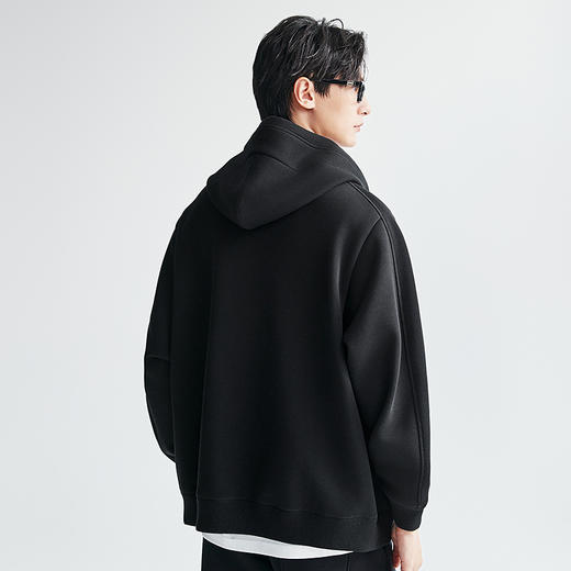 棉仓367808014-五明治复合摇粒绒宽松廓型连帽开衫卫衣 商品图2