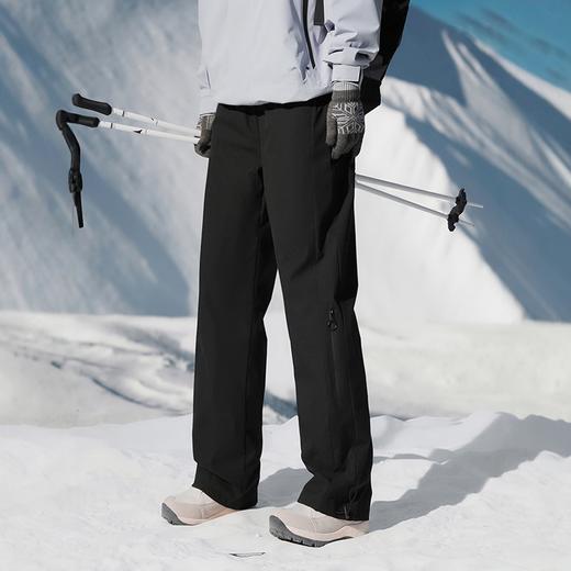 罗蒙冬季保暖羽绒裤男女同款情侣加厚舒适直筒个性拉链设计百搭长裤子 商品图4