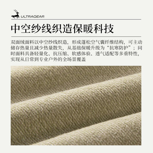 优极UG 男女款双面绒保暖半开拉链长袖衫 商品图3