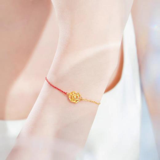 2楼六福珠宝足金冰钻玫瑰手链 商品图1