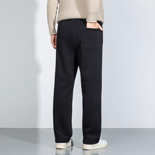 罗蒙冬季加绒阔腿休闲裤男士直筒拉链式口袋抽绳款时尚百搭长裤子男 商品图4