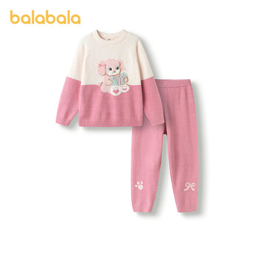 【商场同款】巴拉巴拉女童睡衣套装2025冬季新款半边绒保暖家居服 商品图4