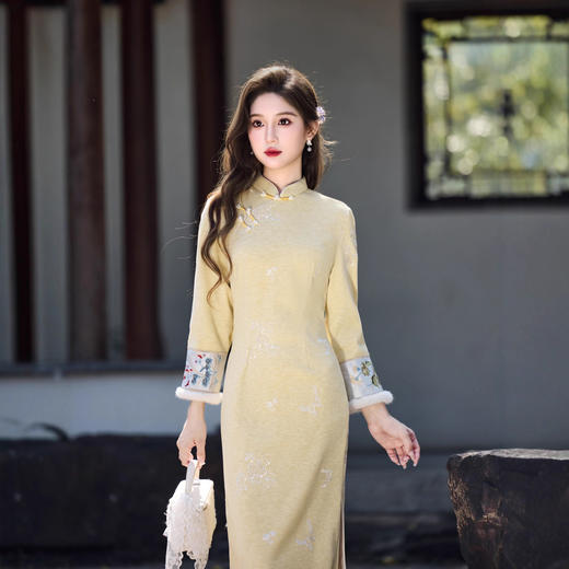 MYJ 气质加绒改良中式连衣裙旗袍日常 商品图0