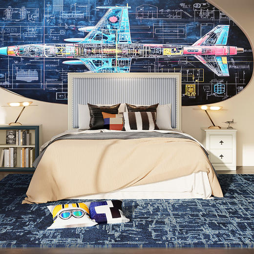 喜梦宝云翼系列1.5M床松木桦木框架摇粒绒软包次卧舒适床 商品图0