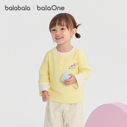 巴拉巴拉balaOne童装女童长袖t恤假两件打底衫宝宝2025秋新款上衣 商品图1