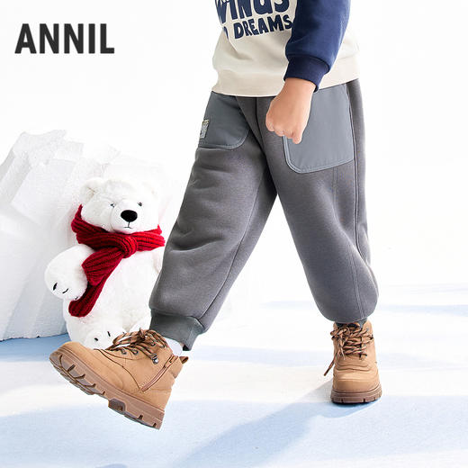 【实体店同款】男女童全腰针织夹裤冬季新款安奈儿童装XM546034 商品图1