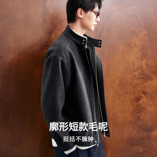 棉仓366811010-中长款翻领毛呢夹克 商品图1