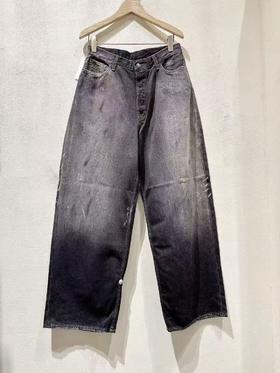 中性款做旧牛仔裤长裤001