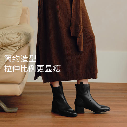 【桑葚茶】7or9 秋冬款切尔西瘦瘦靴 优雅通勤短靴靴子 商品图4