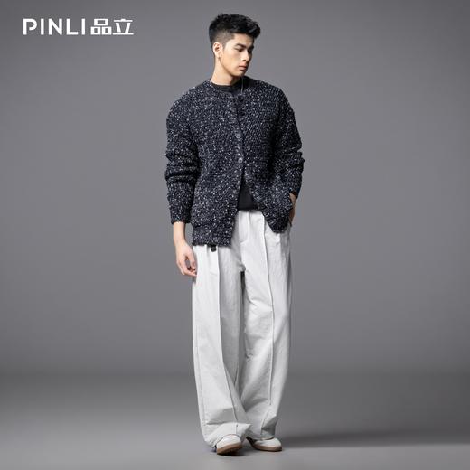 PINLI品立2025秋季新款潮牌男士宽松毛衣开衫百搭休闲针织衫外套GD253110128 商品图1