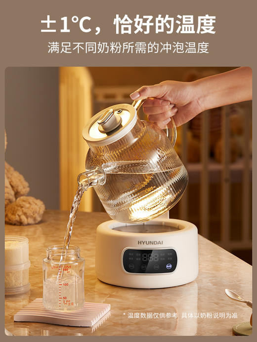 HYUNDAI 现代全玻璃养生壶  KBE818A带炖盅（配滤网+炖盅） 1L 商品图3