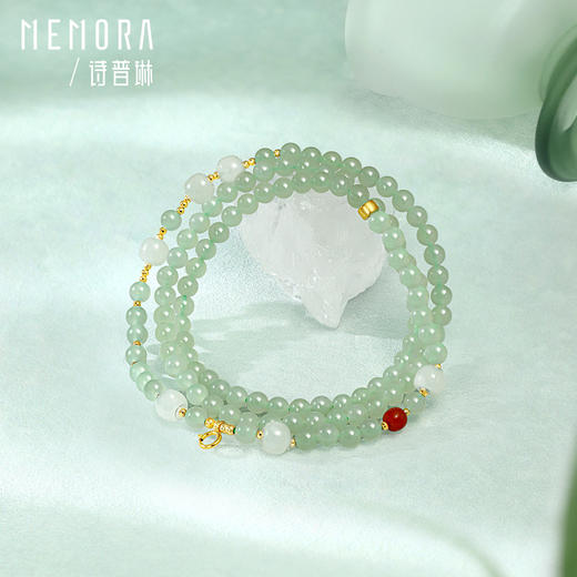 【新品首发】万能链 黄色18K金和田玉晴水 新中式搭配吊坠万能链女士礼物MEMORA诗普琳NN003602 商品图4