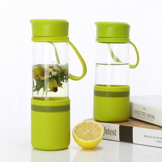 【茶花】水漾玻璃随行杯水杯带提手 商品图3