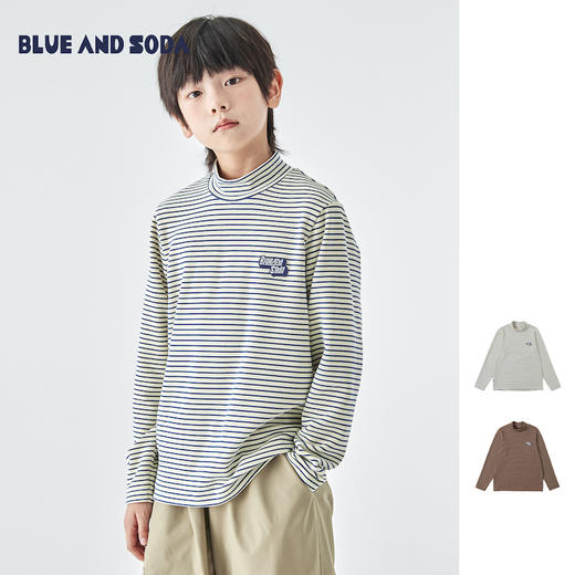 蓝汽水条纹打底衫863B258043JX 商品图0