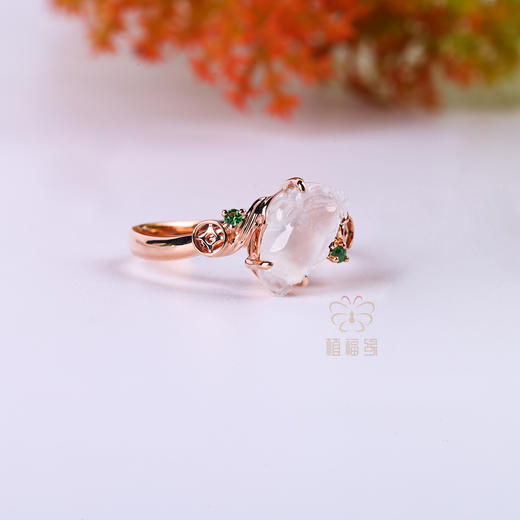 【旺运】玻璃种白翡貔貅戒指-JZ12506007 商品图1