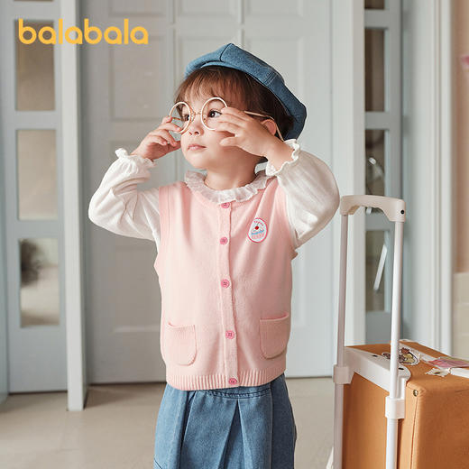 【商场同款】巴拉巴拉童装儿童马甲2025冬季新款半边绒保暖女童萌 商品图1