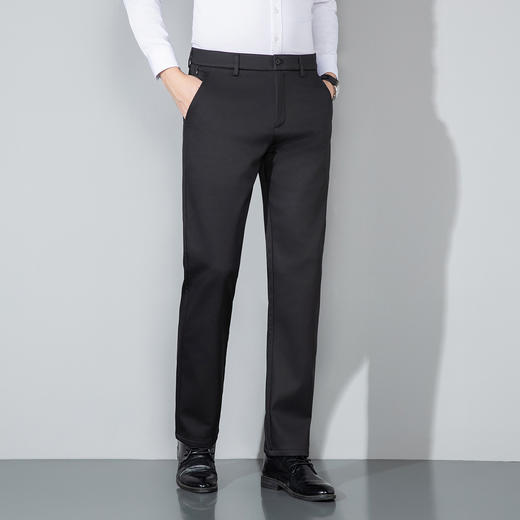 【莱赛尔棉】罗蒙男士加绒休闲裤保暖商务版磨毛内里带隐形防盗拉链舒适百搭长裤 商品图3