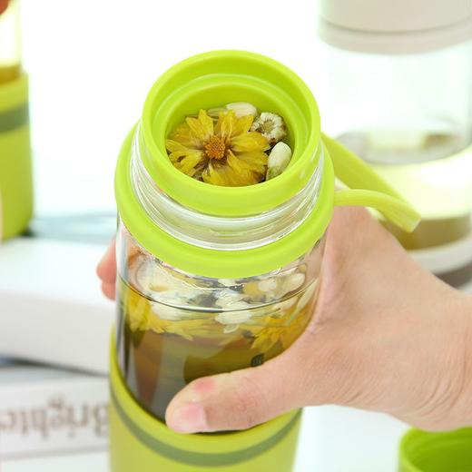 【茶花】水漾玻璃随行杯水杯带提手 商品图4