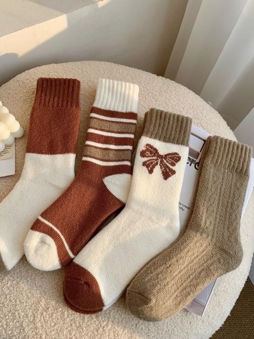 到手8双！冬天一双暖哭了【weini 高克重棕咖色系毛圈袜】质量超好的厚毛圈 商品图8