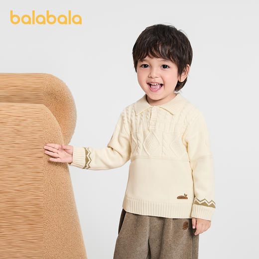 【商场同款】巴拉巴拉宝宝毛衫男童提花针织衫秋冬2025新款套头衫 商品图2