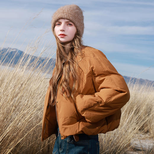 【90白鹅绒】三彩2025冬季新款防水易打理羽绒服宽松短款外套M 商品图1