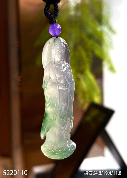 玻璃种飘花观音素件【5220110】具体价格微信咨询 商品图1