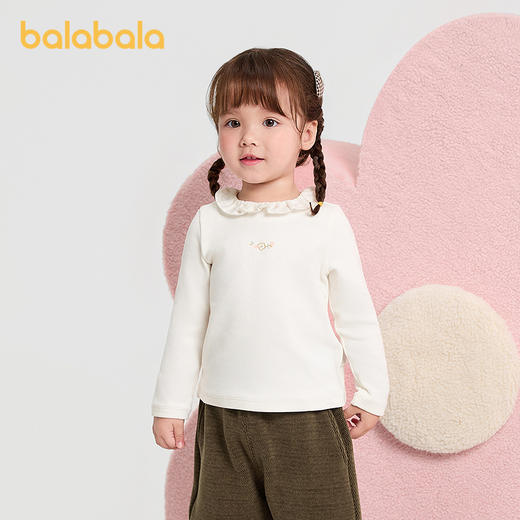 巴拉巴拉童装女童t恤甜美荷叶翻领内搭秋冬2025新款 商品图0