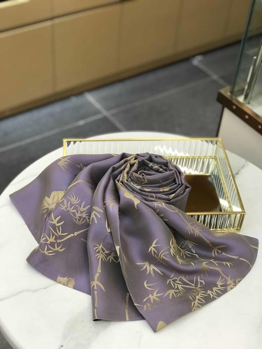 优品堂『华姿』重磅桑蚕丝《最新精湛挖花工艺》双面双层披肩围巾长巾 商品图8