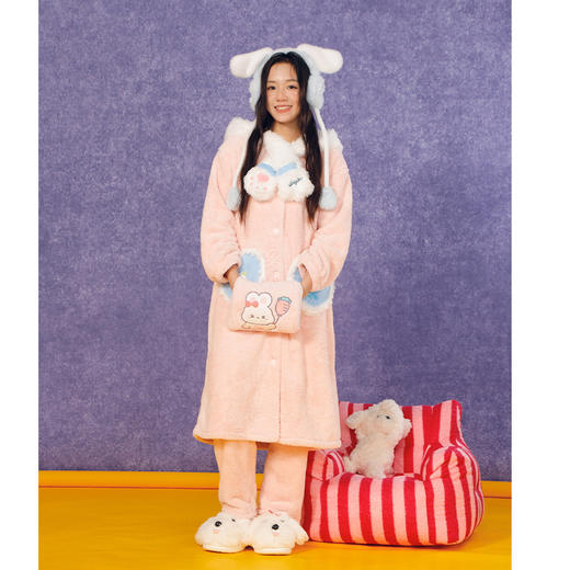 治愈萌宠派对奶芙绒女士睡衣家居服睡袍-纪念日百货门店同款166793418 商品图1