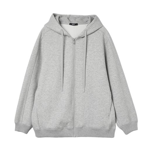 棉仓367808014-五明治复合摇粒绒宽松廓型连帽开衫卫衣 商品图4