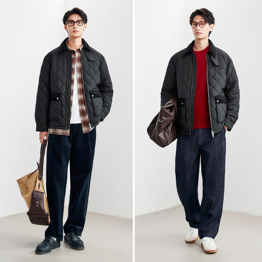 棉仓367814002-3M新雪丽老钱风绗棉夹克男秋冬宽松巴恩 商品图3