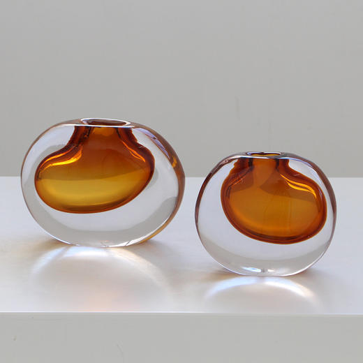 轻奢厚重琉璃花瓶软装台面香薰玻璃插花器样板房客厅家居装饰批发 商品图9