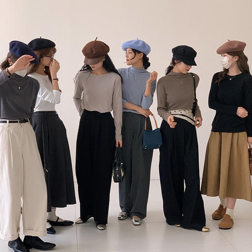 【清仓59元/2件】秋冬季膨体绒打底衫 内搭外穿圆领半高领糯叽叽休闲针织衫 商品图9