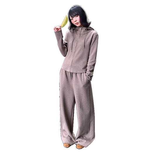 【专柜品质】撞色连帽卫衣运动套装 秋冬时尚显瘦气质拉链开衫两件套 商品图4