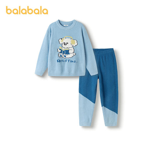 【商场同款】巴拉巴拉儿童家居服套装男童2025冬季新款半边绒保暖 商品图4