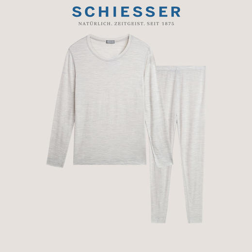 【可机洗美丽诺高支纱羊毛】SCHIESSER德国舒雅女士100%美丽诺高支纱绵羊毛可机洗160g保暖套装30/26149W 商品图0