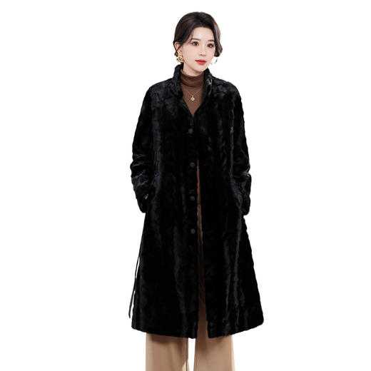 OSL 25813外套长款貂绒两面穿·加厚水貂皮毛一体大衣 商品图4