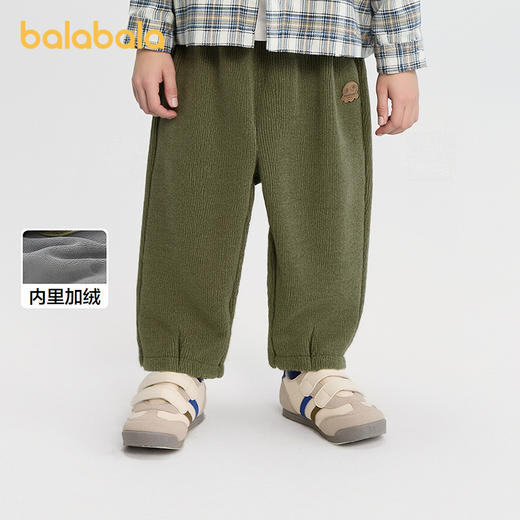 巴拉巴拉男童长裤加绒宽松气球裤秋冬2025新款休闲裤 商品图0