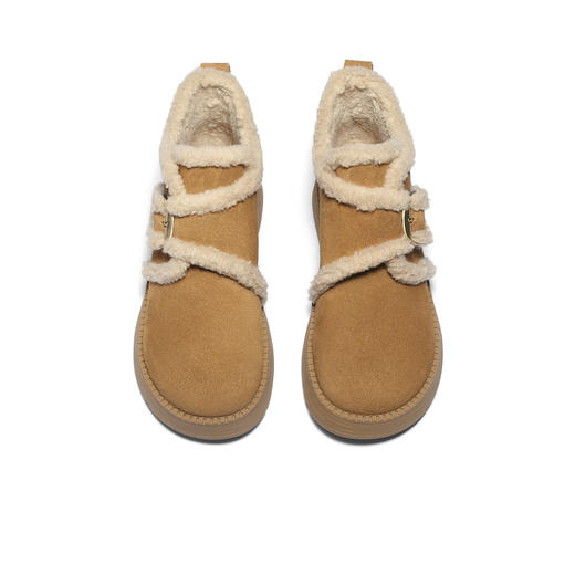 【云粉节】BF楼森达牛皮雪地靴2025冬季新款保暖厚底短靴XUV01吊牌价859活动价399 商品图2