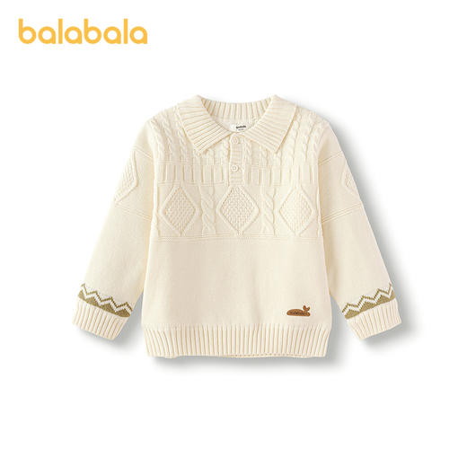 【商场同款】巴拉巴拉宝宝毛衫男童提花针织衫秋冬2025新款套头衫 商品图4