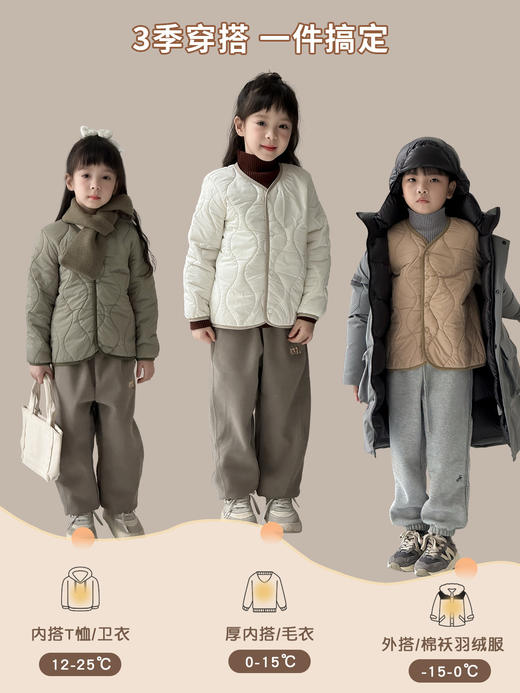 🔥校服神器👏🏻100%真羊毛🐑冬季保暖不臃肿🥵【儿童轻暖羊毛内胆外套&马甲】💥轻防水抗静电！御寒透气💧加倍温暖~ 商品图2