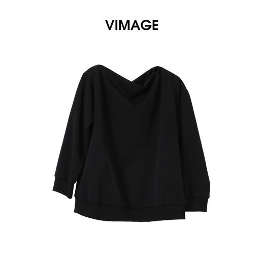 VIMAGE纬漫纪时尚通勤设计感领口上衣V2413115 商品图0