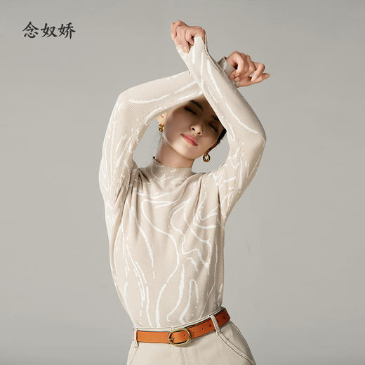 【商场同款】CNK3984 双色针织衫 显瘦好穿 艺术纹路时髦单品 商品图4