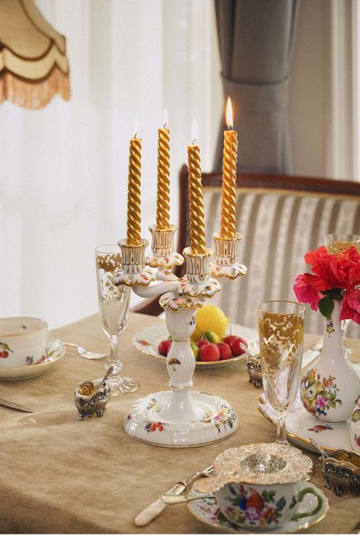 独角鹿西洋古董 20世纪匈牙利赫伦瓷窑出品水果花束系列主题手绘描金装饰四人下午茶瓷器套件 商品图2